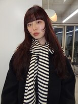 ヌーヴ(Nu:v)&nbsp;ワイドバング レイヤーカット/赤髪