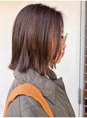 20代30代切りっぱなしボブタッセルボブ顔周りレイヤーオリーブ