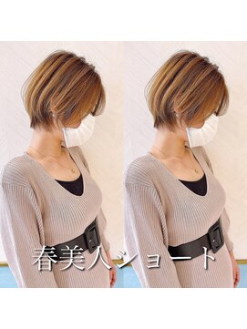 ロンド ストラーダ 心斎橋(Lond strada) ショート×ハイライト白髪ぼかし×シルキーベージュ[心斎橋]