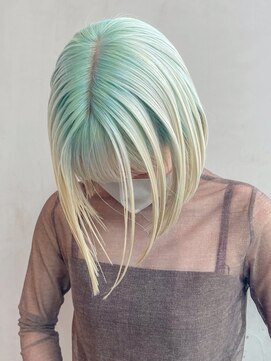 アルバム 銀座(ALBUM GINZA) ルーツカラーボブ_斜めバンググレージュカラー_ba445052