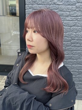 ロンドエニカ 大宮(Lond enika) 艶カラーブリーチありピンクベージュ暖色カラー大宮美容室