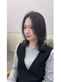 ボブ/黒髪/グレー/韓国ボブ/髪質改善[鹿児島中央駅]