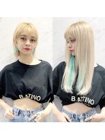 あるじゃんすー 名古屋店 ブロンド×ターコイズ#シールエクステ#ホワイトアッシュ#名古屋