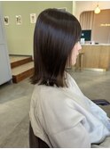 切りっぱなし×イヤリングカラー×ベージュ