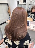 ワンカールで変化するレイヤーロングことりベージュ【梅田】
