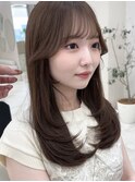 小顔美人レイヤーカット×ナチュラルグレージュ30代40代50代