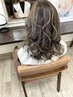 【人気】最新ケアブリーチで染めるハイライト＋カラー＋カット☆透け感♪束感