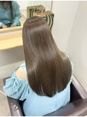 髪質改善ストレート暗めカラーくすみベージュトリートメント