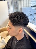極道パーマ/スパイキーショート/ブルーブラック/南越谷