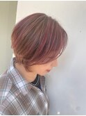 ショートカット×ひし形ショートボブ×ハイライト30代40代50代