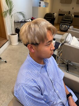 メンズバイココテラス 豊中(men's by cocoterace) ブリーチ/ハイトーン/ミルクティーベージュ/メンズカット