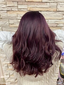 ジュリアンマーラ(Julien Mara) ボルドー/深みパープル/秋冬カラー/ウェーブロング/オトナ可愛い