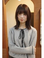 チャプター 問屋町(chapter) 透明感ケアカラーブラウン顔まわりミディアムレイヤーカット韓国