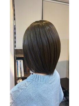 ブリーチなしカラー　オリーブベージュ　艶髪カラー