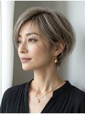 脱・白髪染めのハイライトを活かした透明感カラー