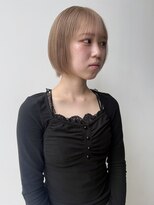 ロックス バイ マグ 松本(rocks BY MAG)&nbsp;ブリーチミルクティーベージュショートボブ◎透明感カラー