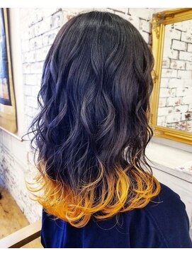 パープル(purple) マンゴーオレンジ裾カラー