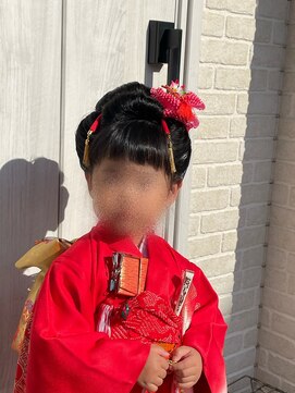 ヘア デザイン 虹いろのはさみ 新鮮な和装　　可愛い七五三