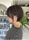 レイヤーカットハイライトショートヘアイルミナカラーオージュア