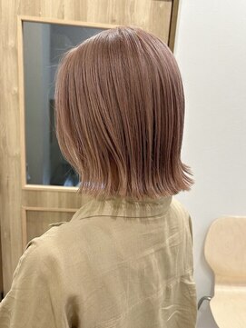 アンビシャス 阿佐ヶ谷 切りっぱなしボブ/ミルクティーベージュ×ピンクベージュ