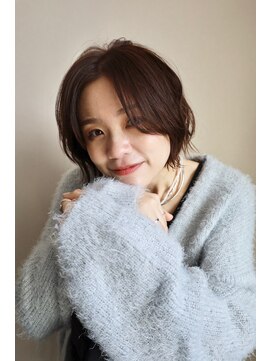 エスデザイン(es design) ほんのりピンク×ゆるふわボブ