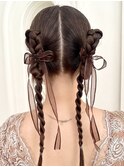 ツイストツインテール・韓国ヘア・アレンジ