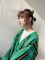 ディスアンドザット あびこ店(THIS&THAT)&nbsp;ベージュカラー×ミディアムカール