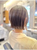 【Pleame hair WHITE】ぱつっとラインが可愛い！外ハネボブ！