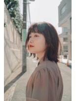 ガーデン 渋谷(GARDEN)&nbsp;ボブ　ホワイトグレージュ　デジタルパーマ　チェリーブラウン