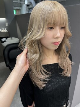 ロテ 名古屋 名駅店(Lote.) ホワイトグレージュ/デジタルパーマ/フェザーパーマ/名駅