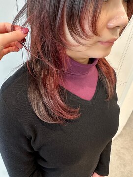 セイドット リー(Say. Ree) Say.ミディアムインナーカラーチェリーレッドワインレッド表参道