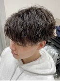 縦落ちセンターパート【メンズ/パーマ/眉毛/沖縄市/美里】