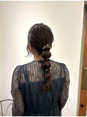 ヘアセット　ヘアアレンジ　お呼ばれヘア　編み下ろしヘア