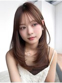ロングレイヤーミルクブラウンセミロング_F21064