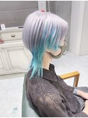 デザインカラーモード系メンズ ホワイトシルバーウルフ