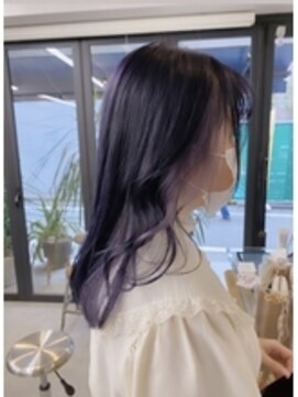 フラム 渋谷(flamme) 【flamme】ブルーラべンダー　コントラストインナーカラー