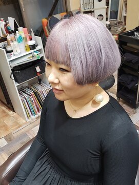 サムブリッジ(SOMEBRIDGE) ★パープルシルバー  重めツーブロック ボブ★【SOMEBRIDGE】