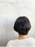 黒髪アッシュ×ひし形ナチュラルショート