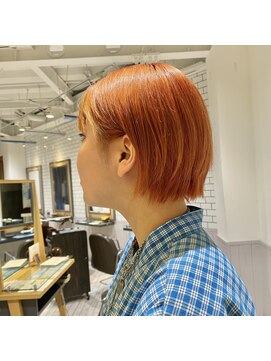 リンダバイネオリーブ 白楽店(Linda by neolive) デザインカラー・オレンジショートボブ