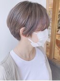 【morio 原宿】マッシュショート　前髪あり　白髪ぼかし　40代