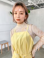 フォト 新宿(foto)&nbsp;切りっぱなしボブピンクブラウンブリーチ髪質改善レイヤー新宿