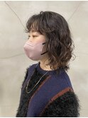 前髪パーマがポイント