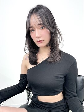 ヴェイン 渋谷(vain) ★くびレイヤーエモージュ黒髪グレーベージュレイヤーロング