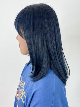 アルバム 新宿(ALBUM SHINJUKU) ブルーブラック_グレーベージュレイヤーロング_ba475421