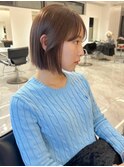 10代20代 切りっぱなしボブ 顔周りカット ブラウンカラー