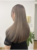 ミルクティーベージュ/髪質改善/ダブルカラー/ケアブリーチ/20代