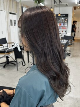 グランデュール 東静岡池田店(GRANDEUR) ミルクティーベージュダブルカラーケアブリーチグレージュ40代