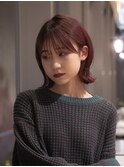 ぱつっとボブ/外ハネボブ/ミニボブ/レイヤーカット/ピンクカラー