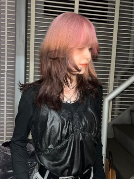 天神美容室 【KASUMI天神美容室】ピンクハイトーン×海外レイヤー