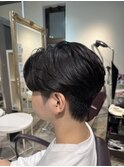 メンズセンターパート